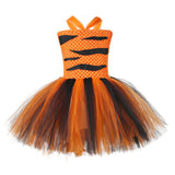 Niños Princesa tigre Cosplay Navidad Halloween Fiesta Vestido Conjunto Carnaval Disfraz