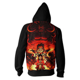 One Piece Sudadera con Impreso de Monkey D. Luffy Cosplay Sudadera con Cremallera Unisex