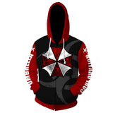 Juego Resident Evil Sudadera Cosplay Halloween Disfraz Carnaval chaqueta con cremallera 3D Impreso