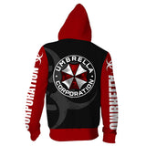 Juego Resident Evil Sudadera Cosplay Halloween Disfraz Carnaval chaqueta con cremallera 3D Impreso