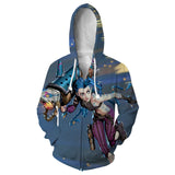 Juego League of Legends Arcane lol Sudadera Cosplay Navidad Fiesta 3D Impreso Casual con Cremallera