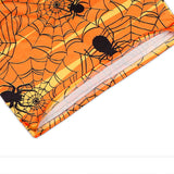 Halloween Disfraz Vestido Corto Manga Larga de Telarañas de Color Naranja para Adultos Femenino