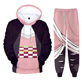 Demon Slayer: Kimetsu no Yaiba Conjunto de Sudadera y Pantalones Kamado Nezuko Cosplay Traje Conjunto