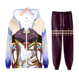 Juego Genshin Impact Shen He Cosplay Sudadera Pantalón 3D Impreso Casual Deportivo Conjunto Traje