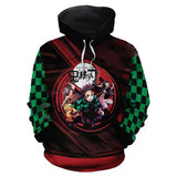 Demon Slayer: Kimetsu no Yaiba Cosplay Tanjirou Sudadera Estampada con Capucha para Adultos Unisex