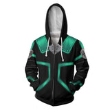Anime My Hero Academia Midoriya Izuku Sudadera Cosplay Navidad Fiesta 3D Impreso chaqueta con cremallera