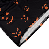 Halloween Calabaza Cara Sonriente Vestido Corto de Manga Larga para Adultos Femenino