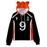 Haikyuu!! Sudadera Con Cordón de Orejas de Gato Kageyama Tobio Cosplay Sudadera Estampada para Niños