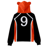 Haikyuu!! Sudadera Con Cordón de Orejas de Gato Kageyama Tobio Cosplay Sudadera Estampada para Niños