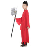 Halloween Disfraz de Terror Diablo Vampiro Parca Cosplay Disfraz de Color Rojo para Niños