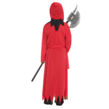 Halloween Disfraz de Terror Diablo Vampiro Parca Cosplay Disfraz de Color Rojo para Niños