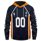 Karasuno Escuela Secundaria Club de Voleibol Uniforme Haikyuu!! Cosplay Sudadera Estampada con Capucha Unisex