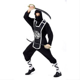 Halloween Disfraz Ninja Warrior Guerro Traje Negro Cosplay Disfraz para Adultos