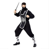 Halloween Disfraz Ninja Warrior Guerro Traje Negro Cosplay Disfraz para Adultos