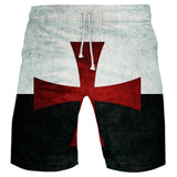 Templar Knights Logo Pantalones Cortos de Playa para Adultos Masculino