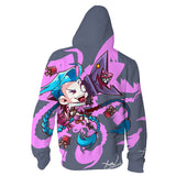 Juego League of Legends Arcane lol Sudadera Cosplay Navidad Fiesta 3D Impreso Casual con Cremallera