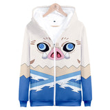 Demon Slayer Sudadera Hashibira Inosuke Cosplay Sudadera con Cremallera Unisex