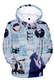 Anime Jujutsu Kaisen Guerra de Hechiceros Gojo Satoru Sudadera con Capucha Estampada Unisex