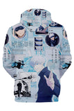 Anime Jujutsu Kaisen Guerra de Hechiceros Gojo Satoru Sudadera con Capucha Estampada Unisex