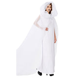 Halloween Disfraz Vestido Largo de Novia de Color Blanco Vestido Formal sin Mangas para Adultos Femenino