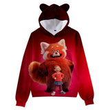 Anime Turning Red Red Panda Oreja De Gato Sudadera Cosplay Navidad Fiesta 3D Impreso Casual