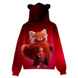 Anime Turning Red Red Panda Oreja De Gato Sudadera Cosplay Navidad Fiesta 3D Impreso Casual