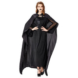 Halloween Grito Infernal Bruja Demonio Vampiro Cosplay Vestido Negro para Adultos Femenino