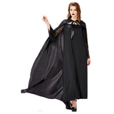 Halloween Grito Infernal Bruja Demonio Vampiro Cosplay Vestido Negro para Adultos Femenino