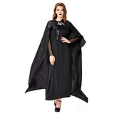 Halloween Grito Infernal Bruja Demonio Vampiro Cosplay Vestido Negro para Adultos Femenino