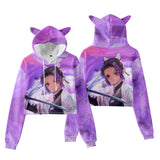 Anime Demon Slayer Oreja De Gato Sudadera Cosplay Navidad Fiesta 3D Impreso Casual