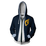 Jellal Fernandes Cosplay Sudadera Fairy Tail Sudadera Estampada con Capucha y Cremallera Unisex