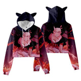 Anime Demon Slayer Oreja De Gato Sudadera Cosplay Navidad Fiesta 3D Impreso Casual