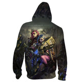 Juego League of Legends Arcane lol Sudadera Cosplay Navidad Fiesta 3D Impreso Casual con Cremallera