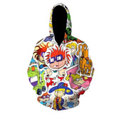 Anime Rugrats in Paris Sudadera Cosplay Navidad Fiesta 3D Impreso Casual Con Cremallera