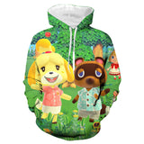 Videojuego Bosque de Los Animales Isabelle y Tom Nook Sudadera con Capucha Unisex