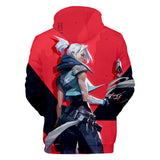 Juego VALORANT Jett Sudadera Cosplay Navidad Fiesta 3D Impreso Casual