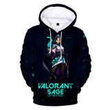 Juego VALORANT Sage Sudadera Cosplay Navidad Fiesta 3D Impreso Casual