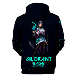 Juego VALORANT Sage Sudadera Cosplay Navidad Fiesta 3D Impreso Casual