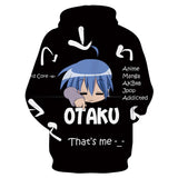 Lucky Star Otaku Sudadera Estampada con Capucha Hip Hop Anime Sudadera Harajuku Streetwear Unisex