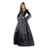 Halloween Vestido Largo Elegante de Fiesta Bruja Juego de Rol Vestido para Adultos Femenino