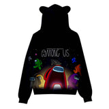 Among Us Sudadera con Cordón de Orejas de Gato Cosplay Sudadera con Capucha para Niños