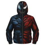 Película Venom Niños Sudadera con Máscara Cosplay Navidad Fiesta 3D Impreso chaqueta con cremallera