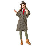 Sherlock Holmes Cosplay Halloween Carnaval Traje Conjunto de Fiesta Traje para Adultos Femenino