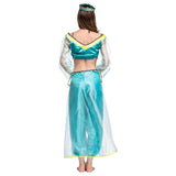 Halloween Princesa Jasmine Aladdin Arabian Traje de Fiesta para Adultos Femenino