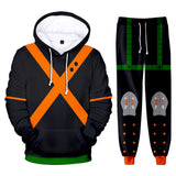 Anime My Hero Academia Bakugou Katsuki Conjunto de pantalones Sudadera con Capucha Estampada Unisex.