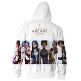 Juego League of Legends Arcane lol Sudadera Cosplay Navidad Fiesta 3D Impreso Casual con Cremallera