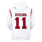 Anime SLAM DUNK Kaede Rukawa Sudadera Cosplay Navidad Fiesta 3D Impreso Casual