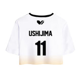 Haikyuu!! Ushijima Wakatoshi Schweiden Adlers Cosplay Top y Pantalones Cortos Ropa 2 Piezas para Femenino