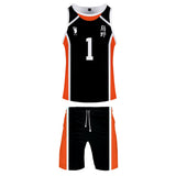 Haikyuu!! Karasuno Escuela Secundaria Club de Voleibol Cosplay Chaleco y Pantalones Cortos de Verano Ropa 2 Piezas para Masculino