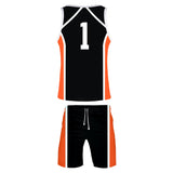 Haikyuu!! Karasuno Escuela Secundaria Club de Voleibol Cosplay Chaleco y Pantalones Cortos de Verano Ropa 2 Piezas para Masculino